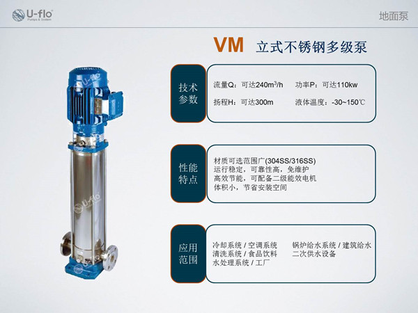 不銹鋼立式多級泵型號參數